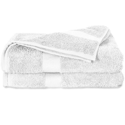 White - 60x110 - Cotton 2PACK Bath towels - Twentse Damask