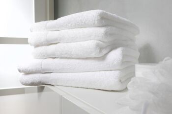 Blanc - 60x110 - Lot de 2 serviettes de bain en coton - Twentse Damask 2