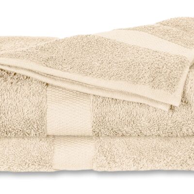 Natural - 60x110 - Cotton 2PACK Bath towels - Twentse Damast
