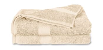 Naturel - 60x110 - Lot de 2 serviettes de bain en coton - Twentse Damast 1