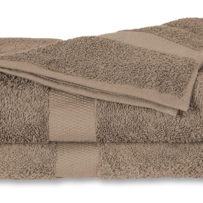 Taupe - 60x110 - Coton 2PACK Serviettes de bain - Twentse Damast