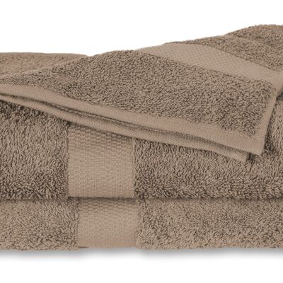 Taupe - 60x110 - Cotton 2PACK Bath towels - Twentse Damast