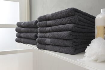 Anthracite - 60x110 - Coton 2PACK Serviettes de bain - Twentse Damast 2