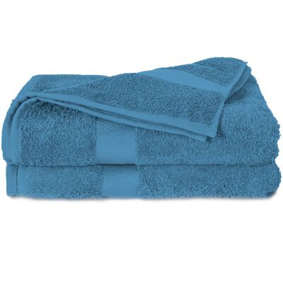Bleu ciel - 60x110 - Lot de 2 serviettes de bain en coton - Twentse Damast