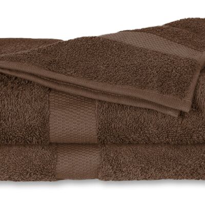 Brown - 50x100 - Cotton 2PACK Towels -Twentse Damask