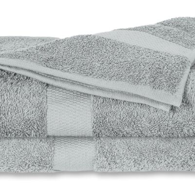 Gray - 60x110 - Cotton 2PACK Bath towels - Twentse Damask