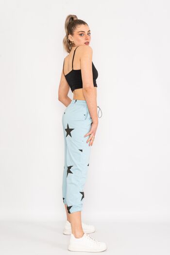 Pantalon bleu à motif étoiles avec cordon de serrage 2