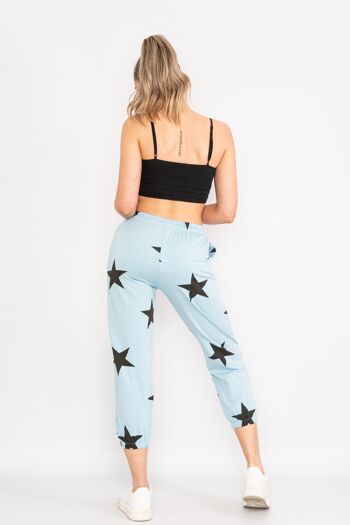 Pantalon bleu à motif étoiles avec cordon de serrage 3