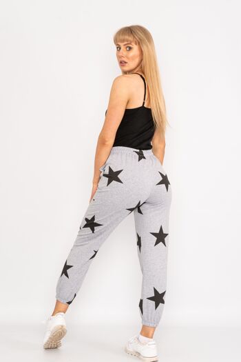 Pantalon gris à motif étoiles avec cordon de serrage 3