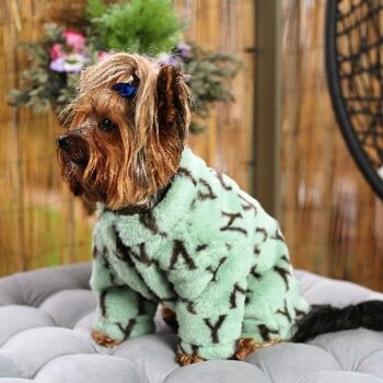 Manteau pour Chien en Fourrure Mayfair - Menthe 2