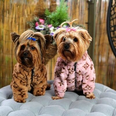 Cappotto per cani in pelliccia Mayfair - rosa