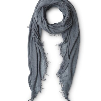 St-Gervais Wool Scarf Gray Blue