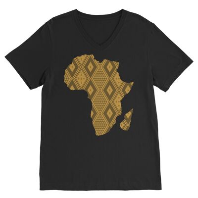 Carte de l'Afrique - T-shirt unisexe haut de gamme à col en V - Noir 2XL