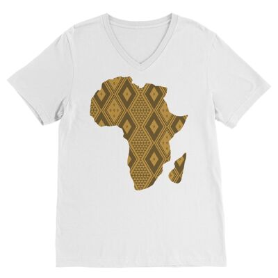 Afrikas Karte - Premium V-Neck Unisex T-Shirt - Weiß