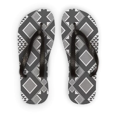 Chanclas Adulto Panu di Pinti Black & White - Correa Negra