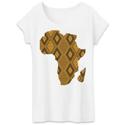 Frauen T-Shirt Afrikakarte Weiß