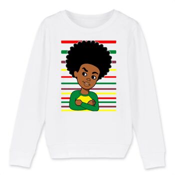 Sweat enfant bio Little Boy - Blanc