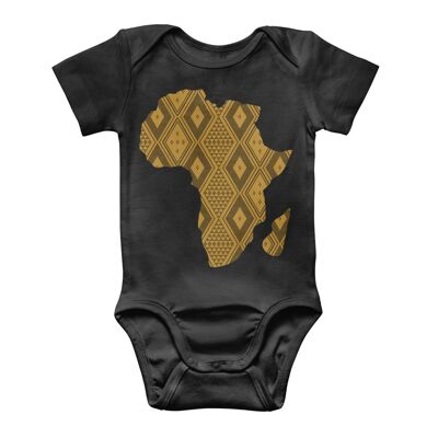 Afrikas Karte - Klassischer Baby Onesie Bodysuit - Schwarz