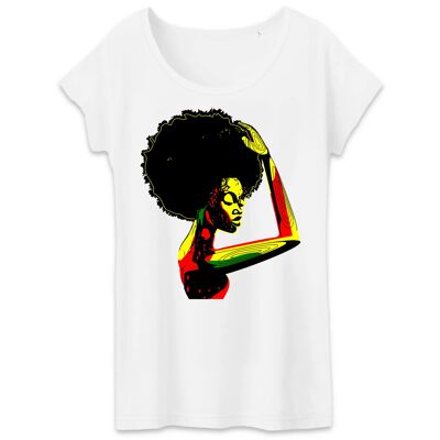 T-shirt donna potente - 100% cotone biologico - bianca