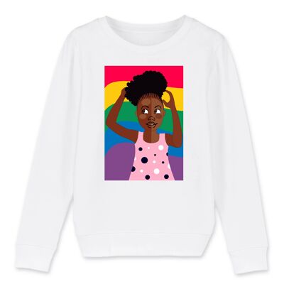 Bio-Sweatshirt für kleine Mädchen - Weiß