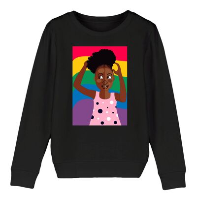 Bio-Sweatshirt für kleine Mädchen - Schwarz