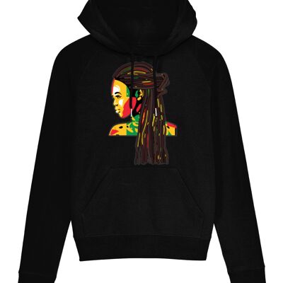 Bio-Hoodie mit Dreadlocks - Schwarz