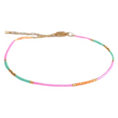 Anklet miyuki pink mint