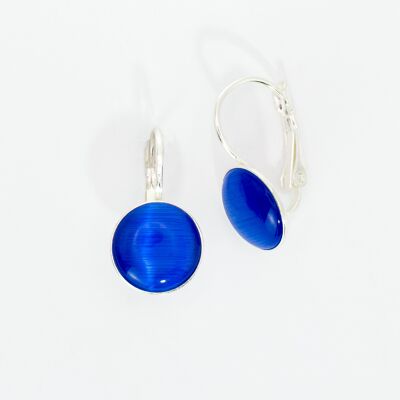 Earrings, silver plated, blue (266.9.S)