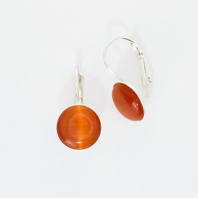 Earrings, silver plated, orange (266.4.S)