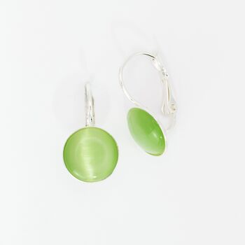Boucles d'oreilles, plaqué argent, vert clair (266.6.S)