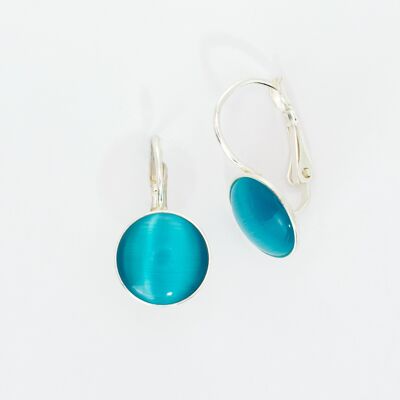 Earrings, silver plated, turquoise (266.3.S)
