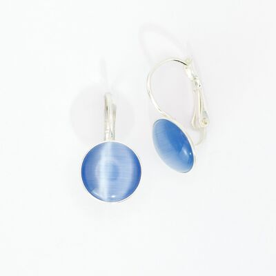 Earrings, silver plated, light blue (266.13.S)
