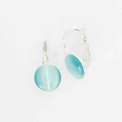 Earrings, silver plated, aquamarine (266.14.S)