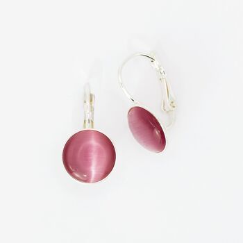 Boucles d'oreilles, plaqué argent, rose (266.5.S)