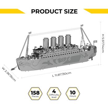 Kit de bricolage modèle mécanique et électrique perdu en mer du Titanic, 158 pièces 3