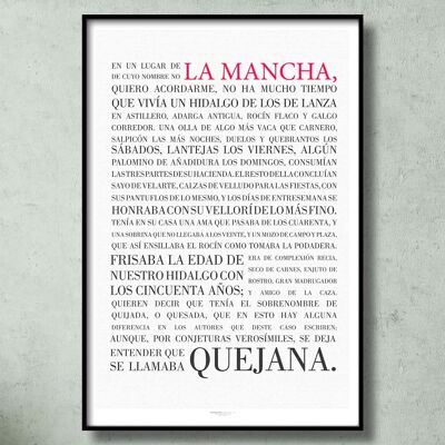 Don Quijote von La Mancha. Ganzes Buch auf einem Blatt