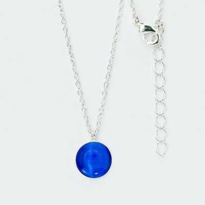 Halskette, versilbert, blau (K266.9.S)