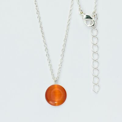 Halskette, versilbert, orange (K266.4.S)