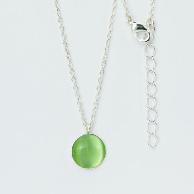 Necklace, silver plated, light green (K266.6.S)