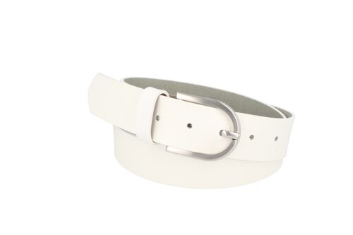 Gürtel Damen Leder Invecchiato Weiß Basic