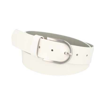 Ceinture Femme Cuir Invecchiato Blanc Basic