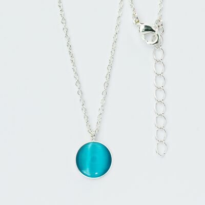 Necklace, silver plated, turquoise (K266.3.S)