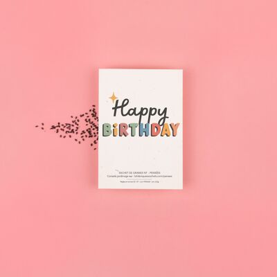 Happy Birthday - Paquete de Semillas de Pensamientos