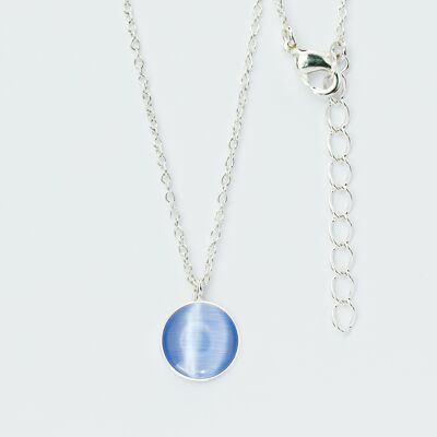 Necklace, silver plated, light blue (K266.13.S)
