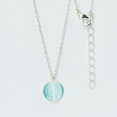 Necklace, silver plated, aquamarine (K266.14.S)