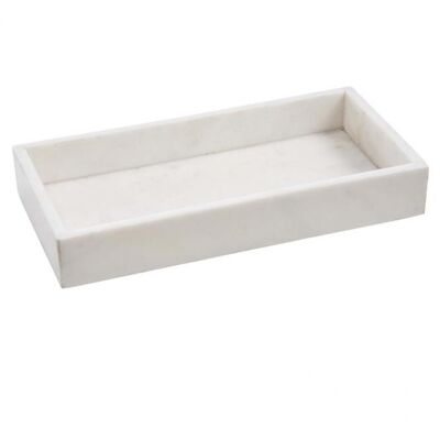 Marble tray, rectangular white