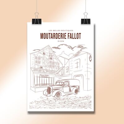 La Moutarderie Fallot minimaliste - carte postale - 10cm x 15cm
