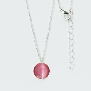 Collier, plaqué argent, rose (K266.5.S)