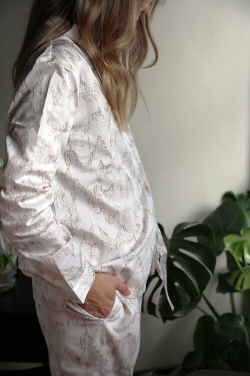 Cotton Pyjama Set - Stonecut in Silver-XS / S
