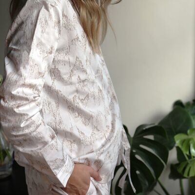 Cotton Pyjama Set - Stonecut in Silver-M / L